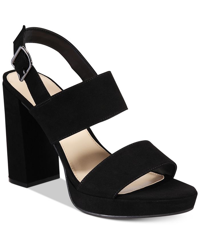 Bar III Fiana Platform Block-Heel Dress Sandals, Created for Macy's ...