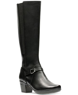 Clarks Women's Emslie Sinai Wide-Calf Dress Boots - Boots - Shoes - Macy's