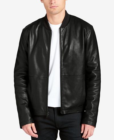 DKNY Men's Leather Bomber Jacket - Coats & Jackets - Men - Macy's
