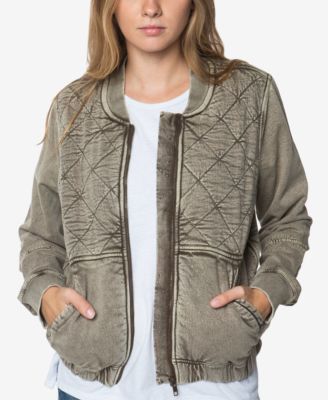 O'Neill - Juniors' Cotton Fischer Knit Bomber Jacket