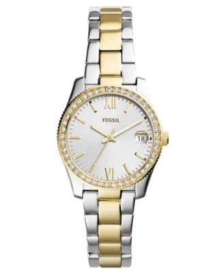 Fossil Women s Scarlette Two Tone Stainless Steel Bracelet Watch 32mm Macy s