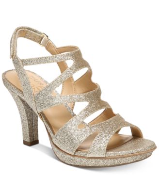 macy's gold strappy sandals