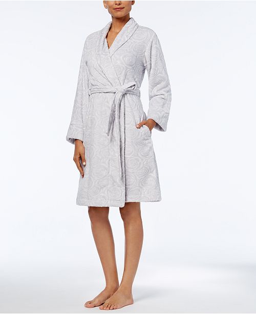 Charter Club Short Textured Robe, Created for Macy's & Reviews - Bras ...