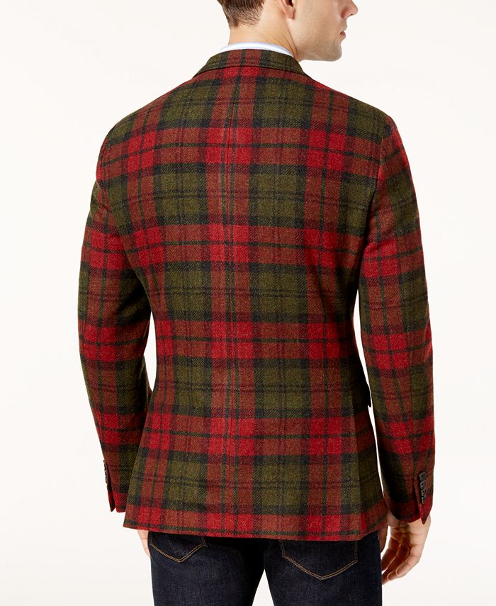Lauren Ralph Lauren Men's ClassicFit Soft Red Tartan Wool Sport Coat Macy's