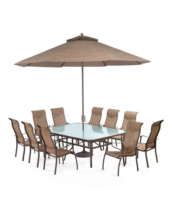 Agio - Oasis Outdoor 11 Piece Set: 84" x 60" Dining Table and 10 Dining Chairs