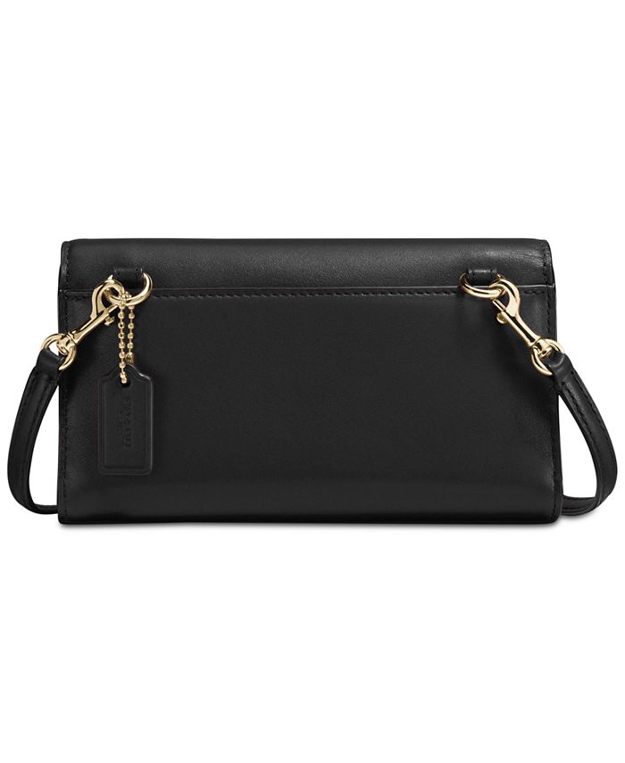 Coach smooth leather phone hotsell crossbody black