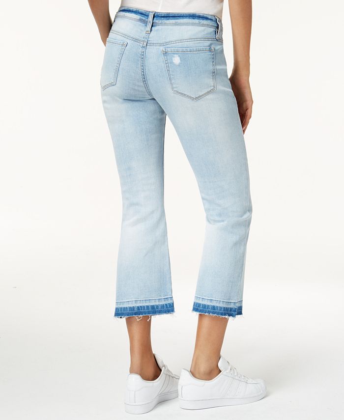 Dollhouse Juniors' Ripped Cropped Flare Jeans Macy's