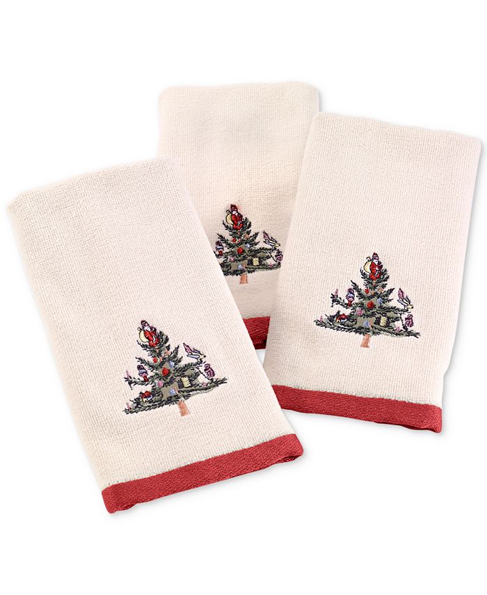 Spode Christmas Tree 3Pc. Fingertip Towel Set Macy's