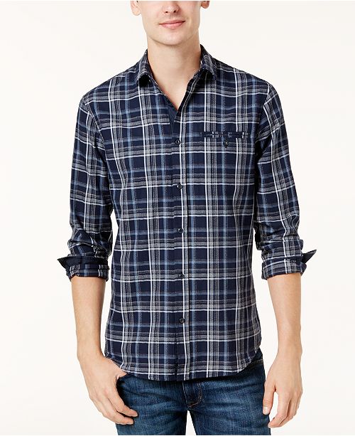 A X Armani Exchange Men S Herringbone Plaid Shirt Reviews