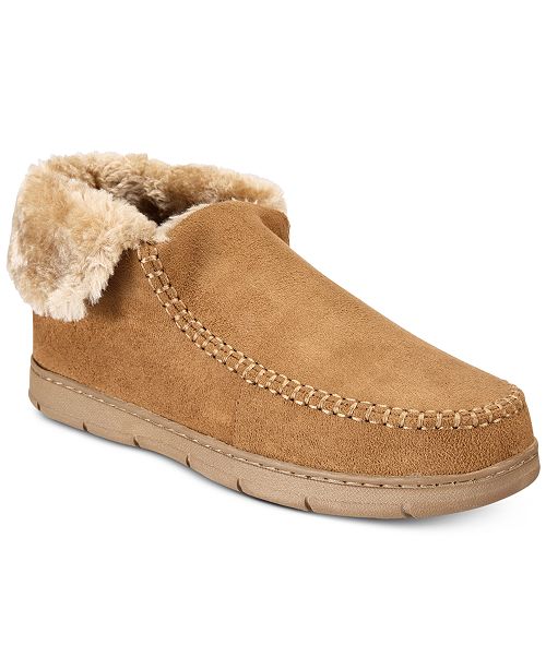 Club Room Men's Moccasin Memory Foam Bootie Slippers, Created for Macy