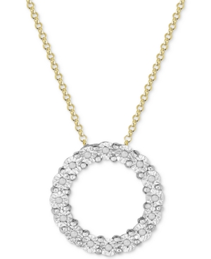 image of Diamond Circle Miracle Plate Pendant Necklace (1/10 ct. t.w.) in Sterling Silver
