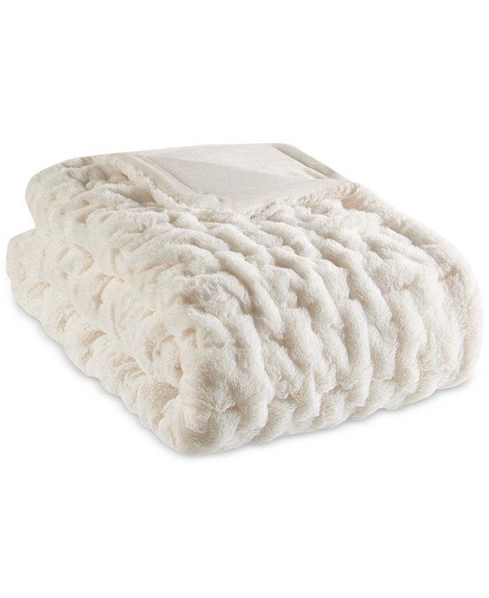 Madison park ruched cheap faux fur throw pillow