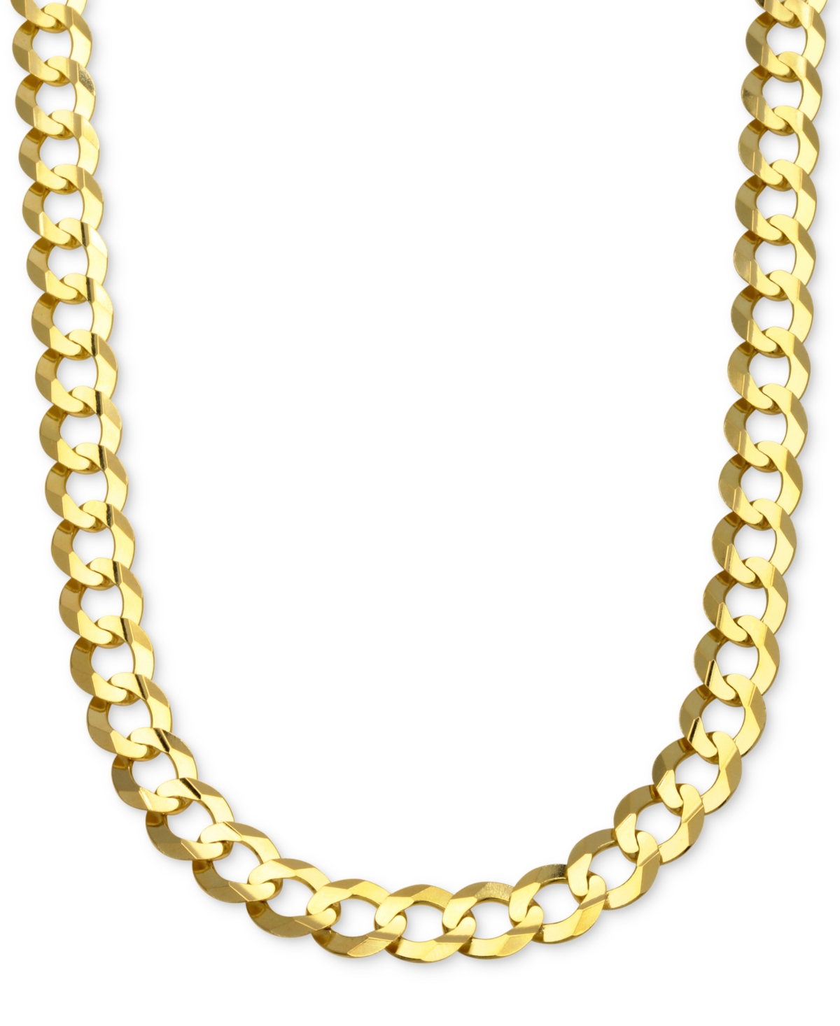 22" Curb Link Chain Necklace in Solid 10k Gold - Gold