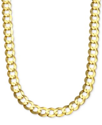 Italian Gold Curb Link Chain Necklace Collection (10mm) in 10k Gold ...