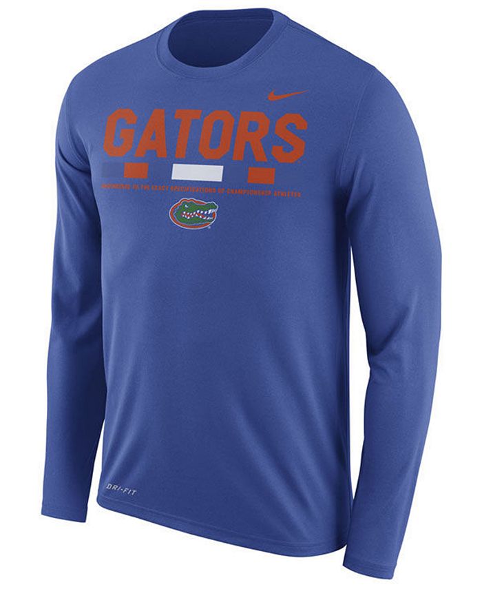 Nike Men's Florida Gators Legend Sideline Long Sleeve T-Shirt - Macy's