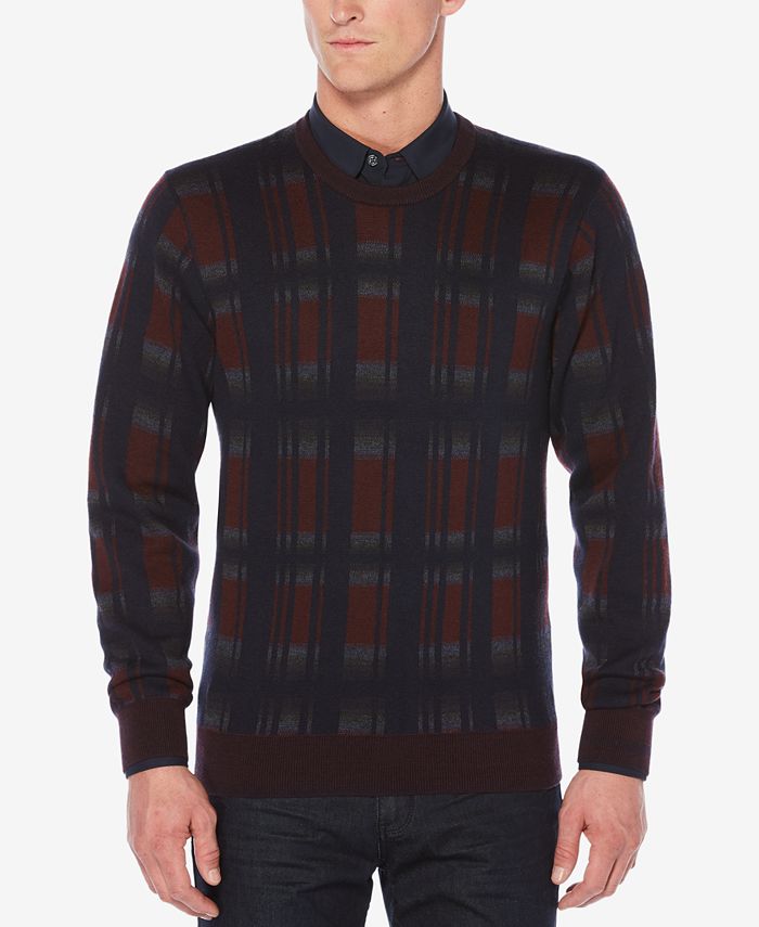 Perry Ellis Men's Exploded Plaid Sweater - Macy's