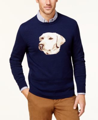 Club Room Men's Intarsia Labrador Sweater, Created for Macy's - Macy's