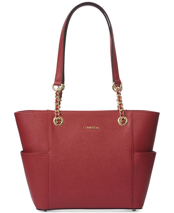 Calvin Klein Hayden Saffiano Leather Tote & Reviews - Handbags &  Accessories - Macy's