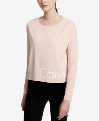 calvin klein long sleeve crop top