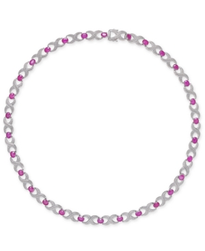 image of Certified Ruby (16-1/2 ct. t.w.) & Diamond Accent Collar 18