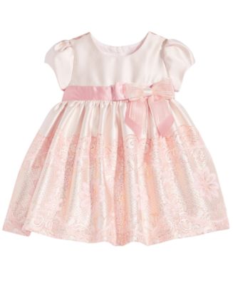 Bonnie Baby Metallic Jacquard Dress, Baby Girls - Macy's