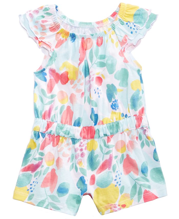 First Impressions Aloha Floral-Print Romper, Baby Girls, Created for ...