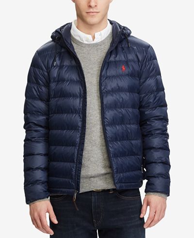 polo jacket lauren ralph down packable mens jackets coats clothing macys navy