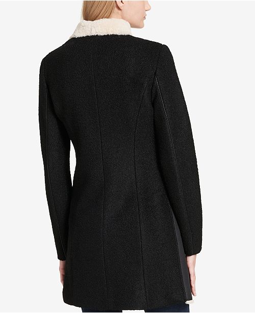 Calvin Klein Faux-Shearling Walker Coat & Reviews - Coats - Women - Macy's
