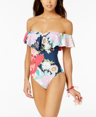 trina turk off the shoulder swimsuit