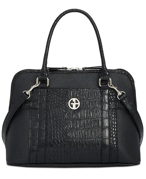 Giani Bernini CrocEmbossed Saffiano Dome Satchel, Created for Macy's & Reviews Handbags