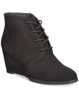 American Rag Baylie Lace-Up Wedge Booties, Created for Macy&#39;s & Reviews - Boots - Shoes - Macy&#39;s