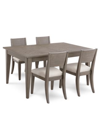 Homefare Tribeca Grey Expandable Dining Furniture, 5-Pc. Set (Dining Table & 4 Side Chairs), Created for Macy's