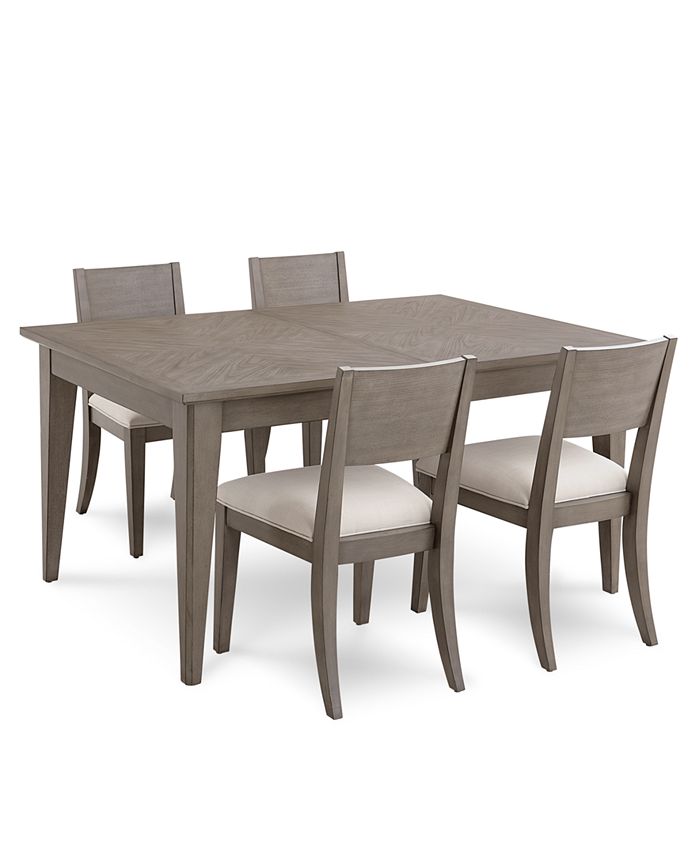 Homefare Tribeca Grey Expandable Dining Furniture, 5Pc. Set (Dining
