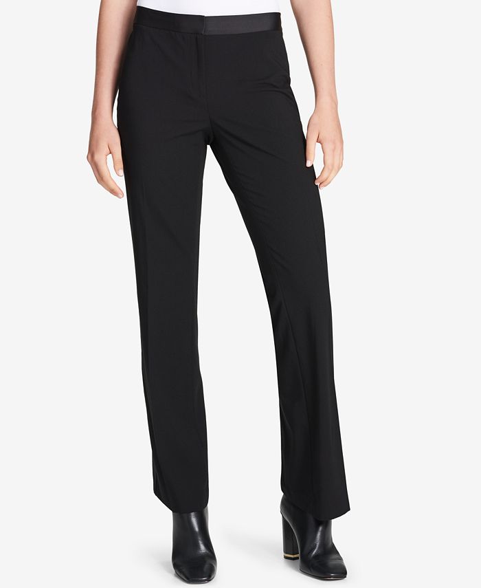 Calvin Klein Satin-Stripe Pants, Regular & Petite & Reviews - Pants &  Capris - Women - Macy's