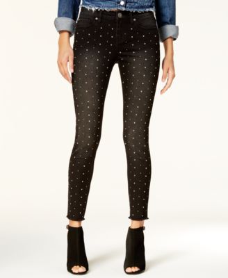 Rampage Juniors' Studded Skinny Jeans 