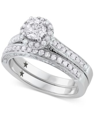 Macy&#39;s Star Signature Diamond™ Bridal Set (1 ct. t.w.) in 14k White Gold - Rings - Jewelry ...
