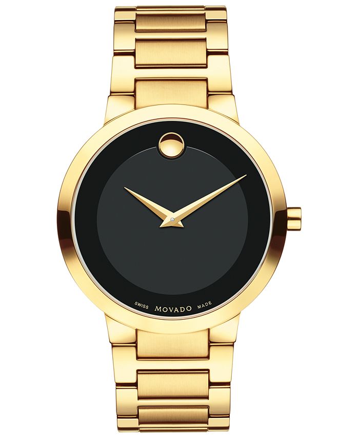 Movado Men's Swiss Modern Classic Gold-Tone PVD Stainless Steel ...