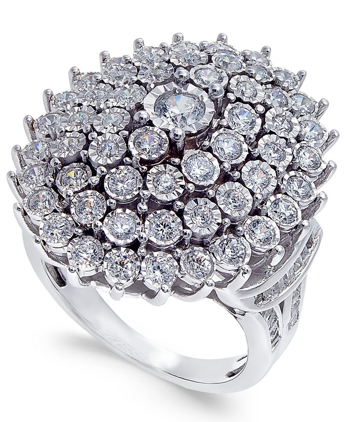 Macy's Diamond BezelSet Cluster Ring (2 ct. t.w.) in 14k White Gold