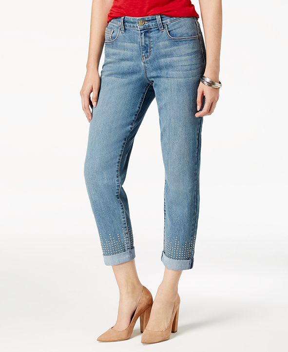 Style & Co Studded Curvy Boyfriend Jeans, Created for Macy's & Reviews ...