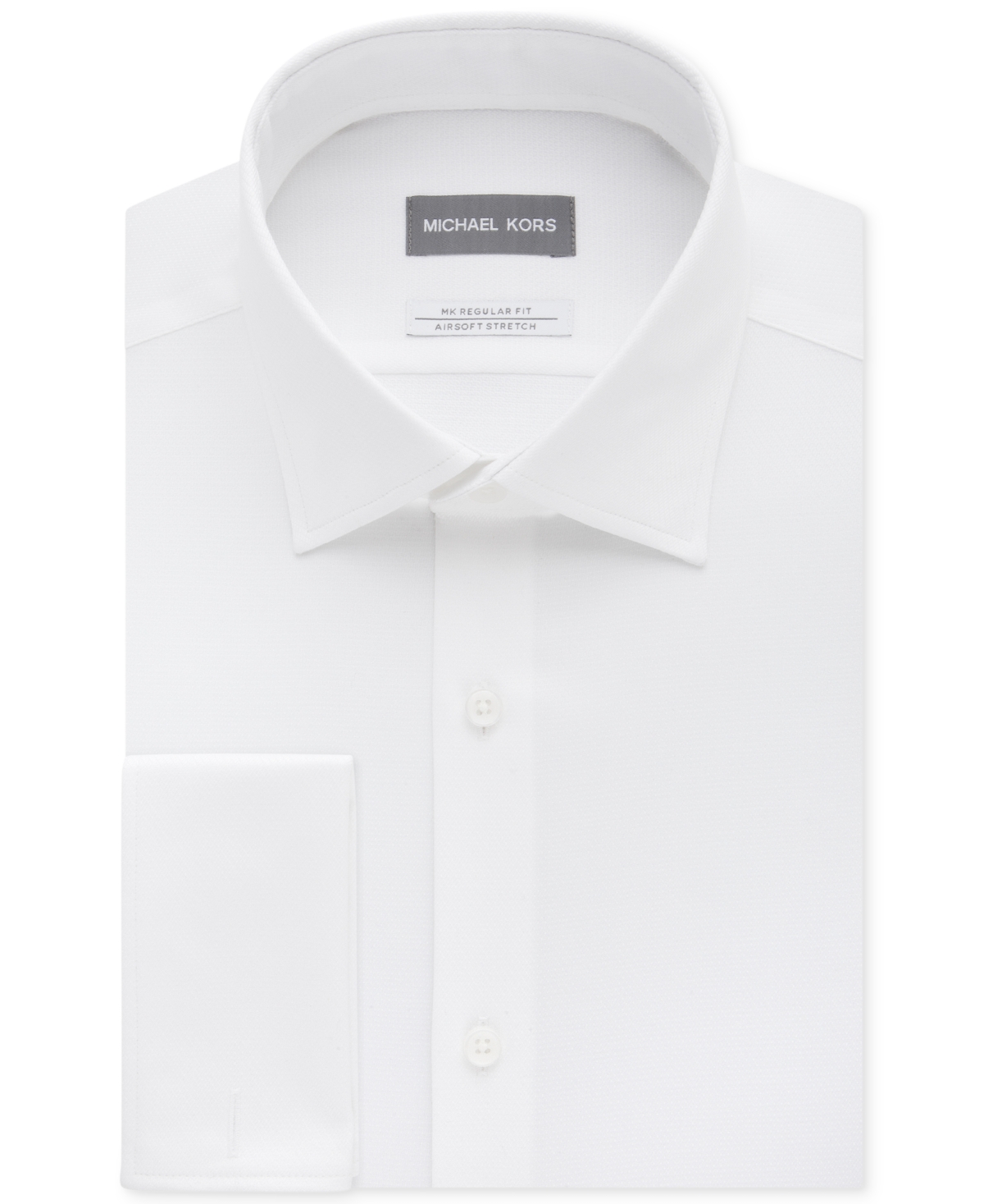 Shop Michael Kors Regular Fit Airsoft Non-iron Performance French Cuff Dress Shirt In White