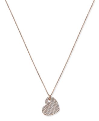 Joan Boyce - Rose Gold-Tone Pav&eacute; Heart Long Pendant Necklace