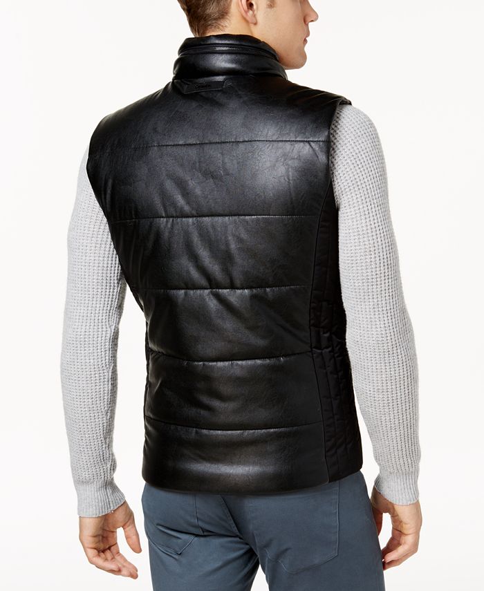 Calvin Klein Men's FauxLeather Puffer Vest & Reviews Coats & Jackets Men Macy's