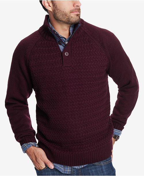 Weatherproof Vintage Men S Basket Stitch Button Sweater Reviews