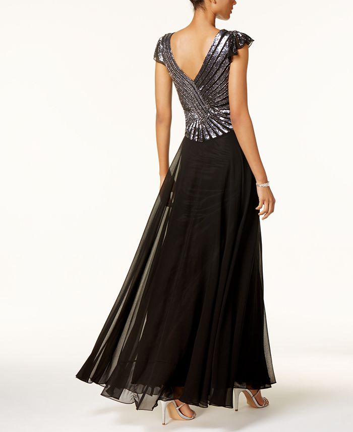 J Kara Hand-Beaded Sequined Gown & Reviews - Dresses - Women - Macy's