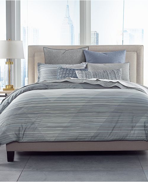 Cotton Diamond Stripe King Duvet Cover Created For Macy S