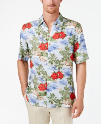 Tasso Elba Men's Poinsettia Island-Print Shirt, Created for Macy's ...