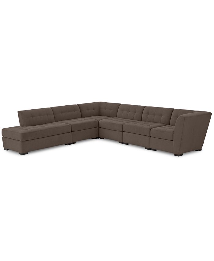 Furniture Roxanne II Performance Fabric 6Pc. LShaped Modular Sofa