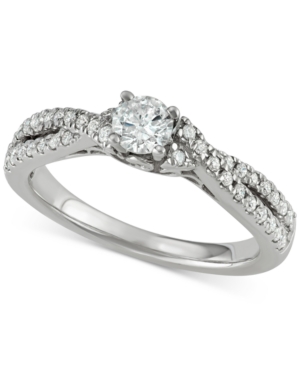 image of Diamond Twist Engagement Ring (5/8 ct. t.w.) in 14k White Gold