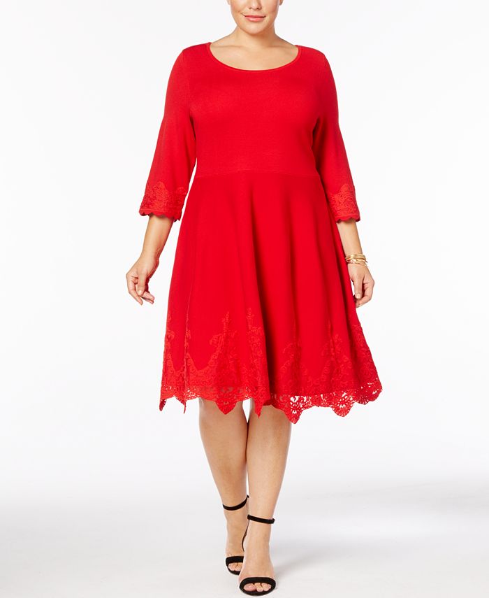 Macy's red dress plus size new arrivals
