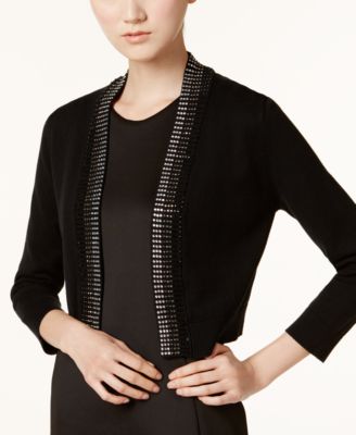 Calvin Klein - Embellished 3/4-Sleeve Shrug